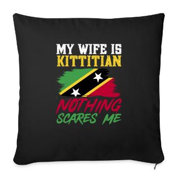 Drapeau de Saint-Kitts-et-Nevis - Housse de coussin décorative 45 x 45 cm - noir - Devant