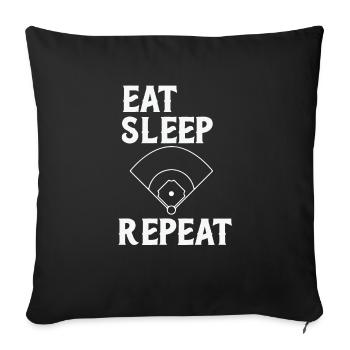 Base-ball - Housse de coussin décorative 45 x 45 cm - noir - Devant