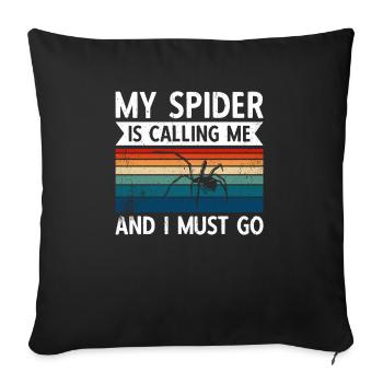 Spider Owner Spider Spider Breeder - Sofa pillowcase 17,3'' x 17,3'' (45 x 45 cm) - black - Front