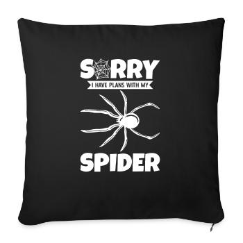 Spider Owner Spider Spider Breeder - Sofa pillowcase 17,3'' x 17,3'' (45 x 45 cm) - black - Front