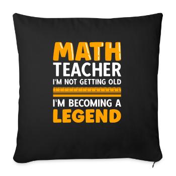 math teacher saying mathematician - Sofa pillowcase 17,3'' x 17,3'' (45 x 45 cm) - black - Front