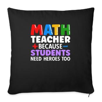 math teacher saying mathematician - Sofa pillowcase 17,3'' x 17,3'' (45 x 45 cm) - black - Front