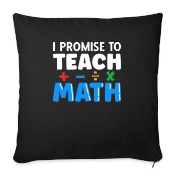 math teacher saying mathematician - Sofa pillowcase 17,3'' x 17,3'' (45 x 45 cm) - black - Front