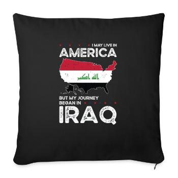 Iraqi American Patriot USA Grown - Housse de coussin décorative 45 x 45 cm - noir - Devant