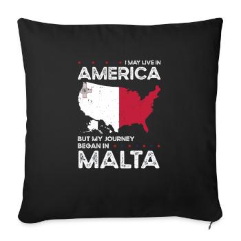 Maltais American Patriot États-Unis cultivé - Housse de coussin décorative 45 x 45 cm - noir - Devant