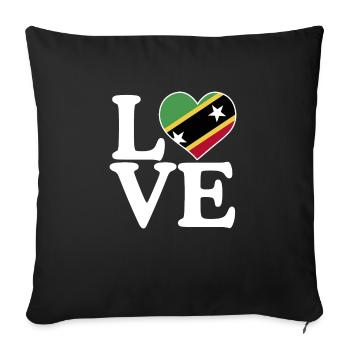 Drapeau de Saint-Kitts-et-Nevis - Housse de coussin décorative 45 x 45 cm - noir - Devant