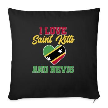 Drapeau de Saint-Kitts-et-Nevis - Housse de coussin décorative 45 x 45 cm - noir - Devant