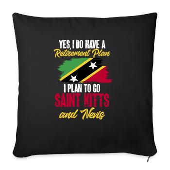 Flag of Saint Kitts and Nevis - Sofa pillowcase 17,3'' x 17,3'' (45 x 45 cm) - black - Front