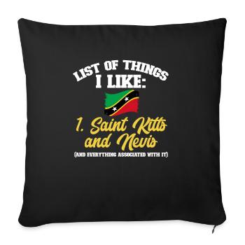 Flag of Saint Kitts and Nevis - Sofa pillowcase 17,3'' x 17,3'' (45 x 45 cm) - black - Front