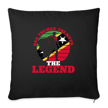 Flag of Saint Kitts and Nevis - Sofa pillowcase 17,3'' x 17,3'' (45 x 45 cm) - black - Front