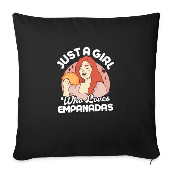 Juste une fille qui aime les empanadas dessert latin - Housse de coussin décorative 45 x 45 cm - noir - Devant