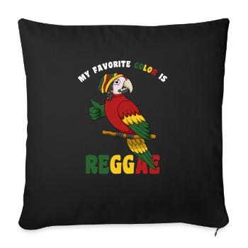My Favorite Color Is Reggae Papagei - Sofakissenbezug 45 x 45 cm - Schwarz - Vorne