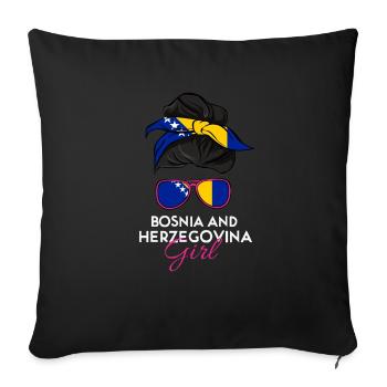 Filles de Bosnie-Herzégovine - Housse de coussin décorative 45 x 45 cm - noir - Devant