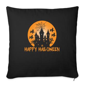 Joyeux Halloween - Mysterious Castle & Witches Zaub - Housse de coussin décorative 45 x 45 cm - noir - Devant