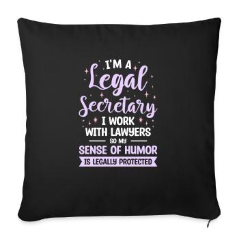 Je suis secrétaire juridique, je travaille avec des avocats, donc mon - Housse de coussin décorative 45 x 45 cm - noir - Devant