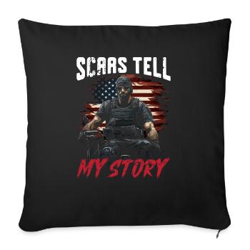 Ancien combattant handicapé militaire soldat de l’armée des États-Unis - Housse de coussin décorative 45 x 45 cm - noir - Devant