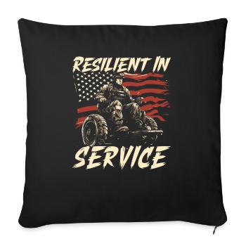 Disabled Veteran Military Soldier Army USA - Sofa pillowcase 17,3'' x 17,3'' (45 x 45 cm) - black - Front