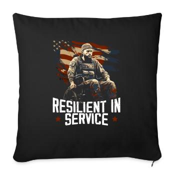 Disabled Veteran Military Soldier Army USA - Sofa pillowcase 17,3'' x 17,3'' (45 x 45 cm) - black - Front