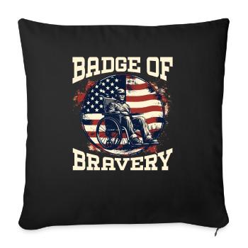 Disabled Veteran Military Soldier Army USA - Sofa pillowcase 17,3'' x 17,3'' (45 x 45 cm) - black - Front
