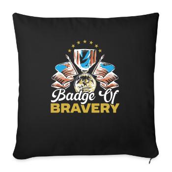 Ancien combattant handicapé militaire soldat de l’armée des États-Unis - Housse de coussin décorative 45 x 45 cm - noir - Devant