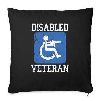 Ancien combattant handicapé militaire soldat de l’armée des États-Unis - Housse de coussin décorative 45 x 45 cm - noir - Devant