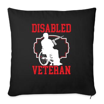 Ancien combattant handicapé militaire soldat de l’armée des États-Unis - Housse de coussin décorative 45 x 45 cm - noir - Devant