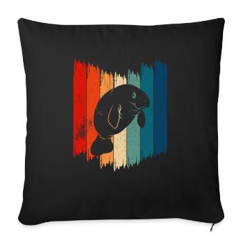 Dugong Manatees Manatee - Sofa pillowcase 17,3'' x 17,3'' (45 x 45 cm) - black - Front