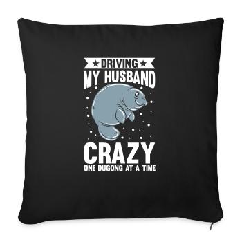 Dugong Manatees Manatee - Sofa pillowcase 17,3'' x 17,3'' (45 x 45 cm) - black - Front