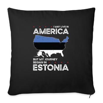 Estonien américain Patriot USA Cultivé - Housse de coussin décorative 45 x 45 cm - noir - Devant