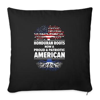Hondurien American Patriot États-Unis - Housse de coussin décorative 45 x 45 cm - noir - Devant
