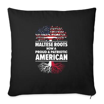 Maltais American Patriot États-Unis cultivé - Housse de coussin décorative 45 x 45 cm - noir - Devant