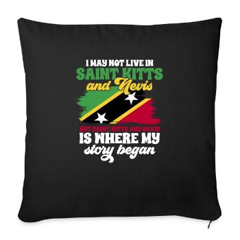 Flag of Saint Kitts and Nevis - Sofa pillowcase 17,3'' x 17,3'' (45 x 45 cm) - black - Front
