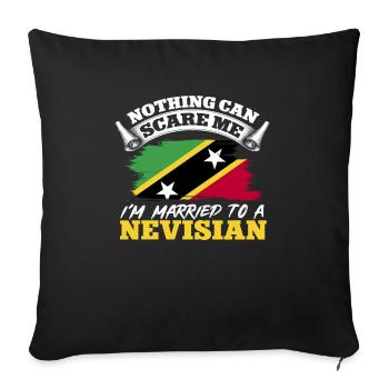 Flag of Saint Kitts and Nevis - Sofa pillowcase 17,3'' x 17,3'' (45 x 45 cm) - black - Front