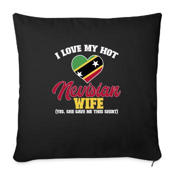 Flag of Saint Kitts and Nevis - Sofa pillowcase 17,3'' x 17,3'' (45 x 45 cm) - black - Front