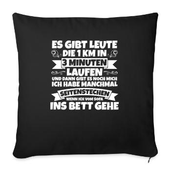 Langschläfer Sportmuffel Morgenmuffel Lustige Sprü - Sofakissenbezug 45 x 45 cm - Schwarz - Vorne