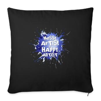 painter, canvas, liquid, painting, art, paint - Sofa pillowcase 17,3'' x 17,3'' (45 x 45 cm) - black - Front