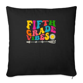 Fifth Grade Vibes 5th Team Retro - Sofa pillowcase 17,3'' x 17,3'' (45 x 45 cm) - black - Front