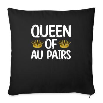Au Pair Fille Maternelle Nounou - Housse de coussin décorative 45 x 45 cm - noir - Devant