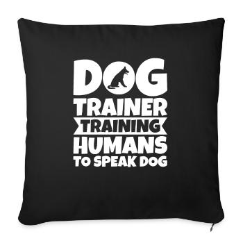 Dresseur de chiens École de chiens Sports canins - Housse de coussin décorative 45 x 45 cm - noir - Devant