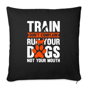 Dresseur de chiens École de chiens Sports canins - Housse de coussin décorative 45 x 45 cm - noir - Devant