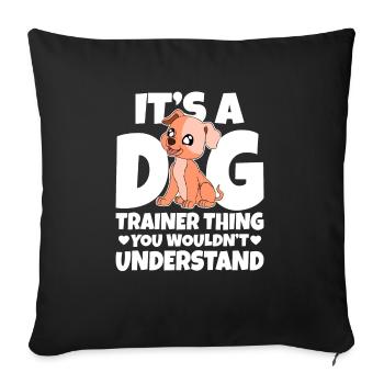 Dresseur de chiens École de chiens Sports canins - Housse de coussin décorative 45 x 45 cm - noir - Devant