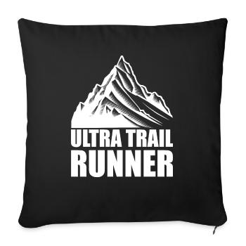 Trail Run Ultra Running Mountain Trekking Running - Sofa pillowcase 17,3'' x 17,3'' (45 x 45 cm) - black - Front