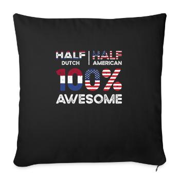 Patriote américain néerlandais États-Unis cultivé Pays-Bas États-Unis - Housse de coussin décorative 45 x 45 cm - noir - Devant