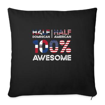 Dominikanische amerikanische Patriotin USA - Sofakissenbezug 45 x 45 cm - Schwarz - Vorne
