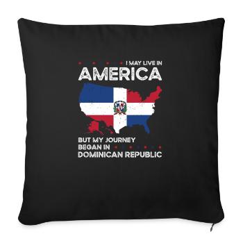 Dominikanische amerikanische Patriotin USA - Sofakissenbezug 45 x 45 cm - Schwarz - Vorne