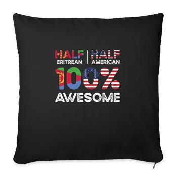 Patriote américain érythréen États-Unis cultivé - Housse de coussin décorative 45 x 45 cm - noir - Devant