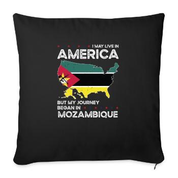 Mozambican American Patriot USA Grown Mozambique - Sofa pillowcase 17,3'' x 17,3'' (45 x 45 cm) - black - Front