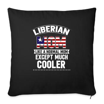 Drapeau du Libéria Libériens - Housse de coussin décorative 45 x 45 cm - noir - Devant