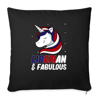 Drapeau du Libéria Libériens - Housse de coussin décorative 45 x 45 cm - noir - Devant