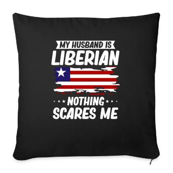 Drapeau du Libéria Libériens - Housse de coussin décorative 45 x 45 cm - noir - Devant